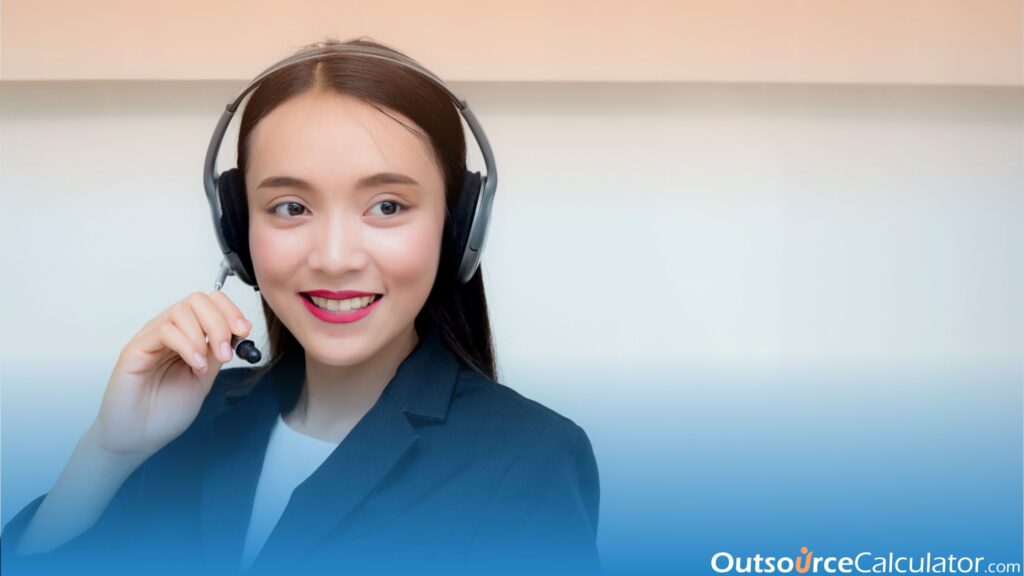 a person in a corporate attire using a headset