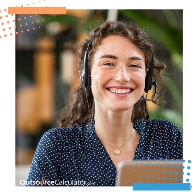 a female employee smiling while giving administrative services