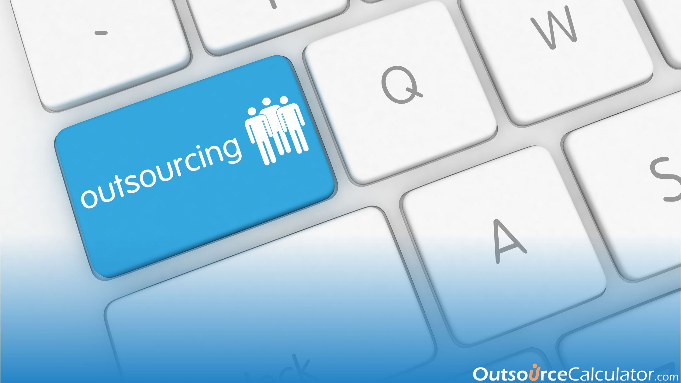 a keyboard with a text "outsourcing"