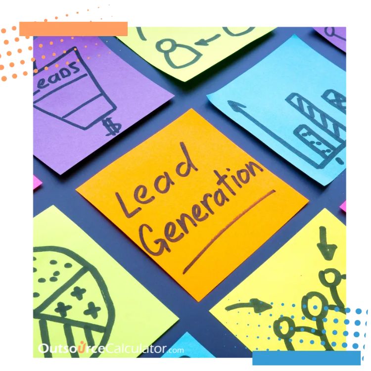 a paper with text "lead generation"